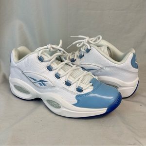 Reebok Question Low Patent Toe Carolina Blue